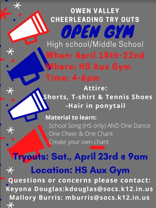 OVMS/OVHS Cheerleader Try-Outs