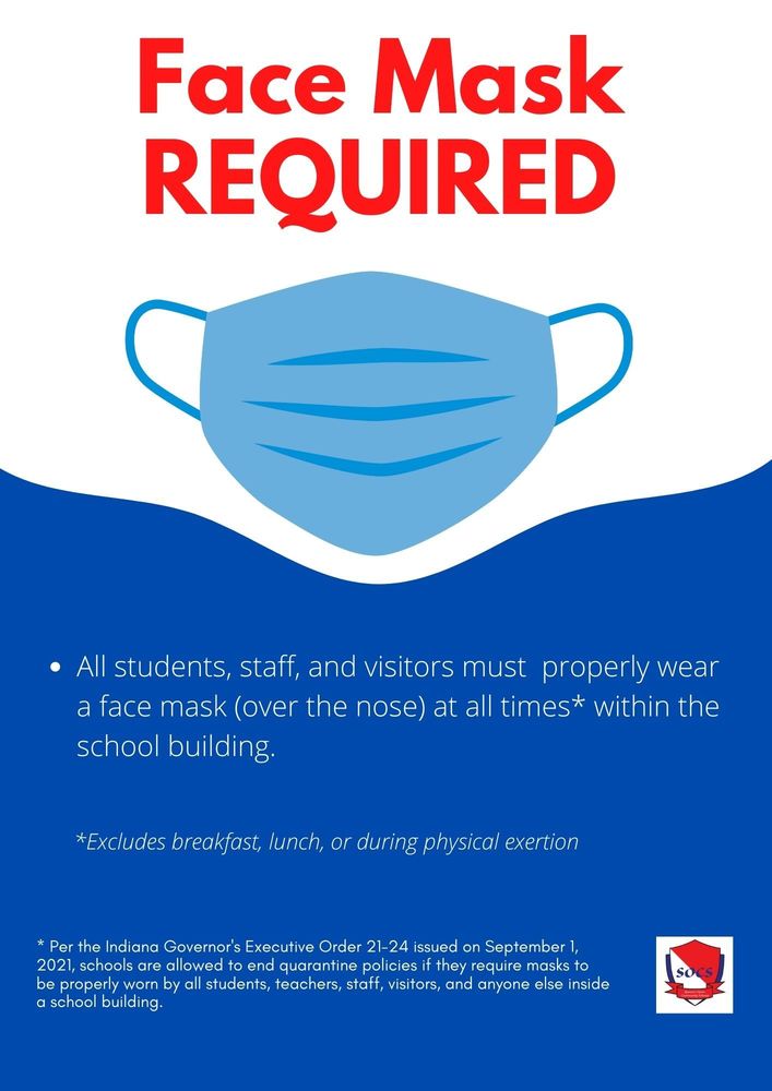 Face Masks Required for Students & Staff
