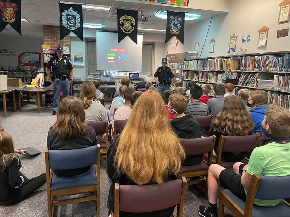 ISP Troopers presented information about Internet Safety to MCES students.
