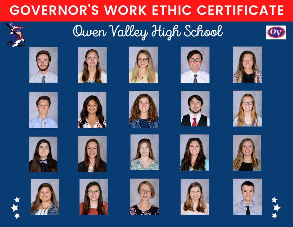 20 Seniors Receive Governor's Work Ethic Certificate