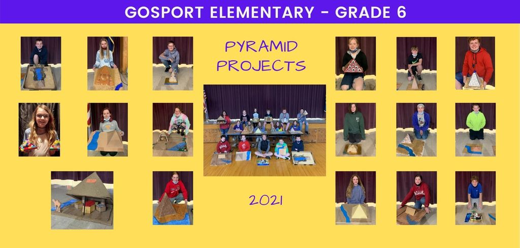 Sixth graders recently completed their Pyramid Projects.