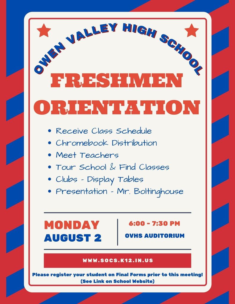 Freshmen Orientation - August 2, 2021 - 6:00 PM