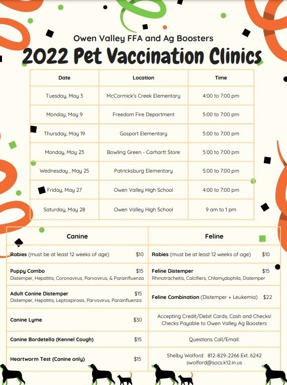 OV FFA Offers Pet Vaccination Clinics