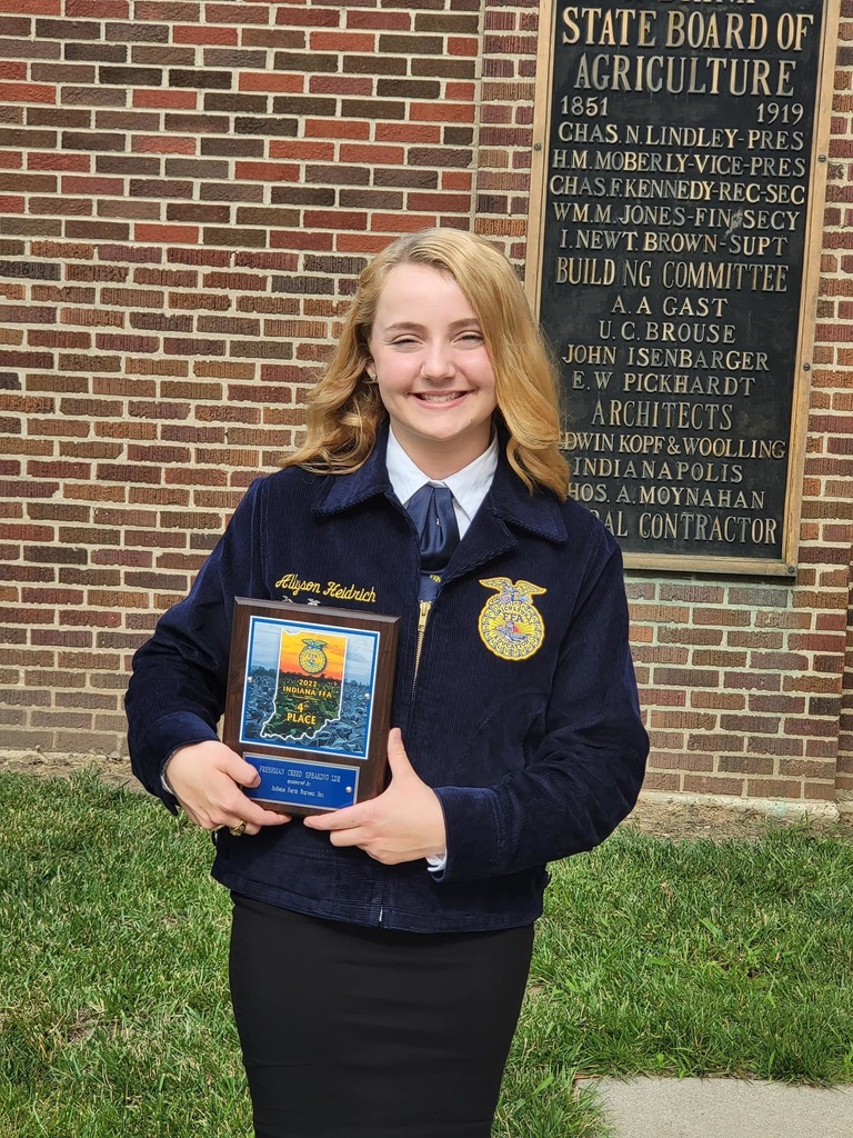 Ally Heidrich Places 4th in the State for FFA Competition