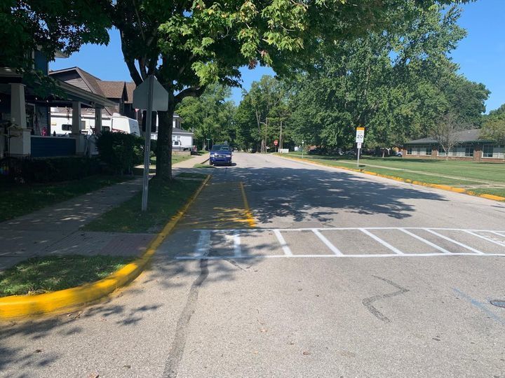 Local Street Department Adds Safety Lines for Crosswalk