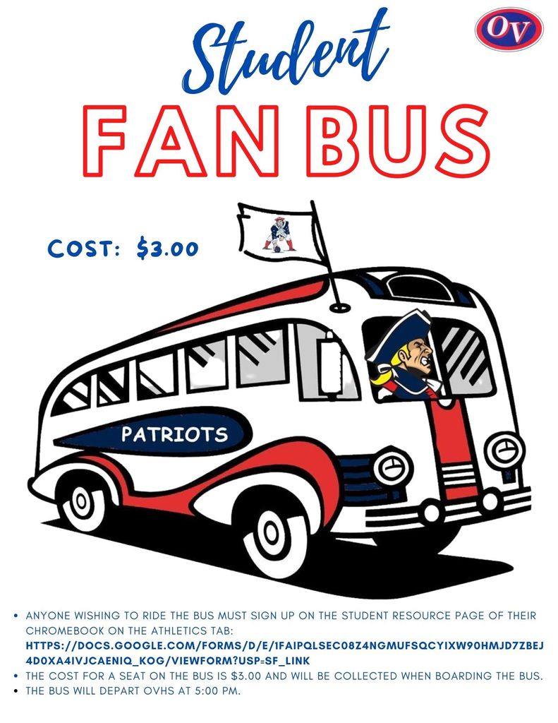 Student Fan Bus Available for 10/21/2022