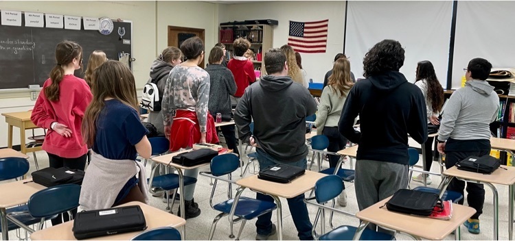 saying the Pledge of Allegiance