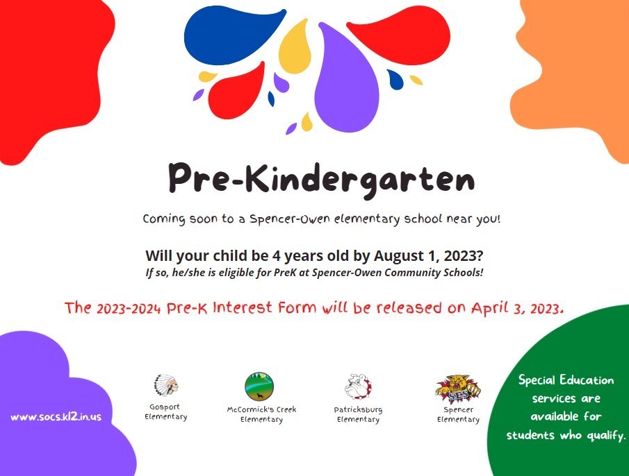 Pre-K Interest Forms to be Released 4/3/2023